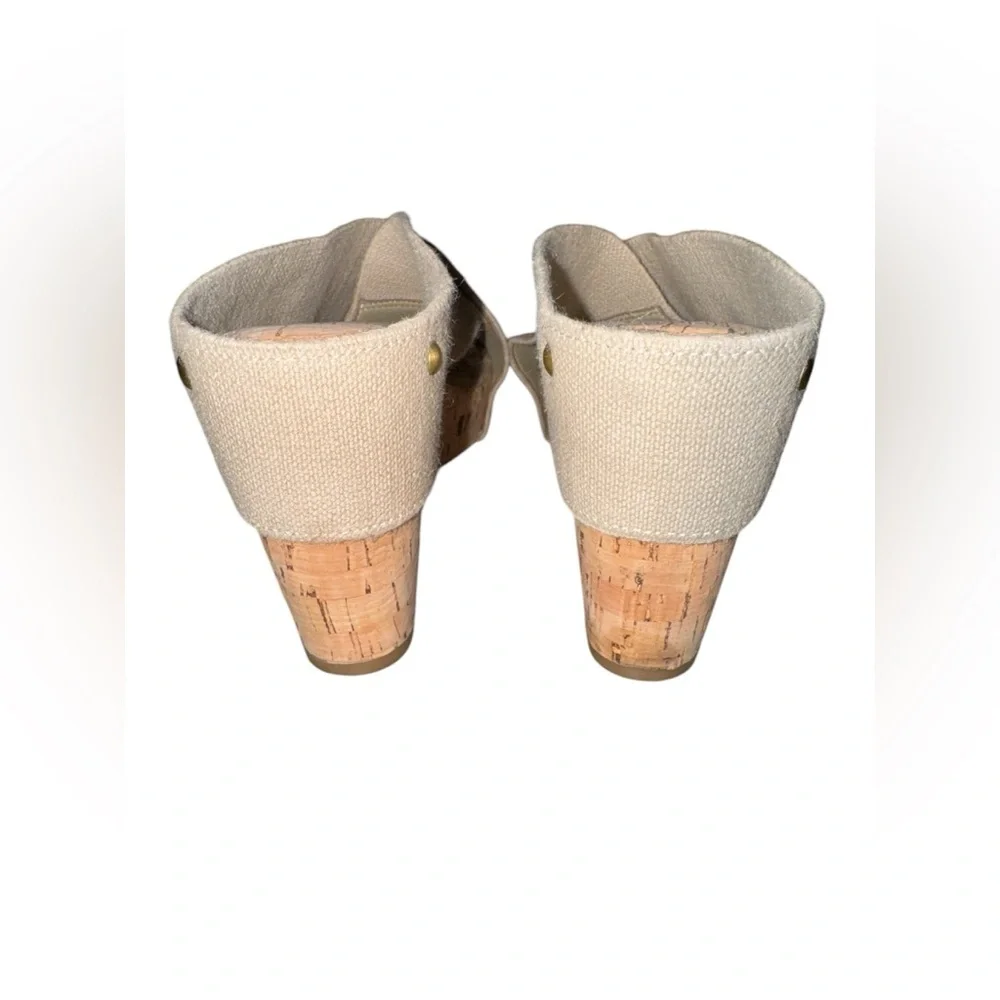 Lucky Brand Cream Wedges with Criss-Cross Straps